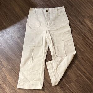 Maeve Colette Wide Leg Jeans - White